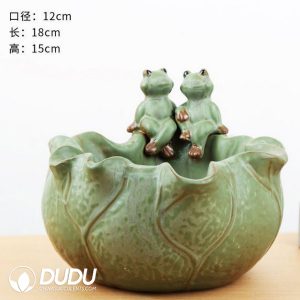Distressed frog flower pot
